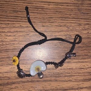 Charm bracelet-butterflies,flowers,mushrooms